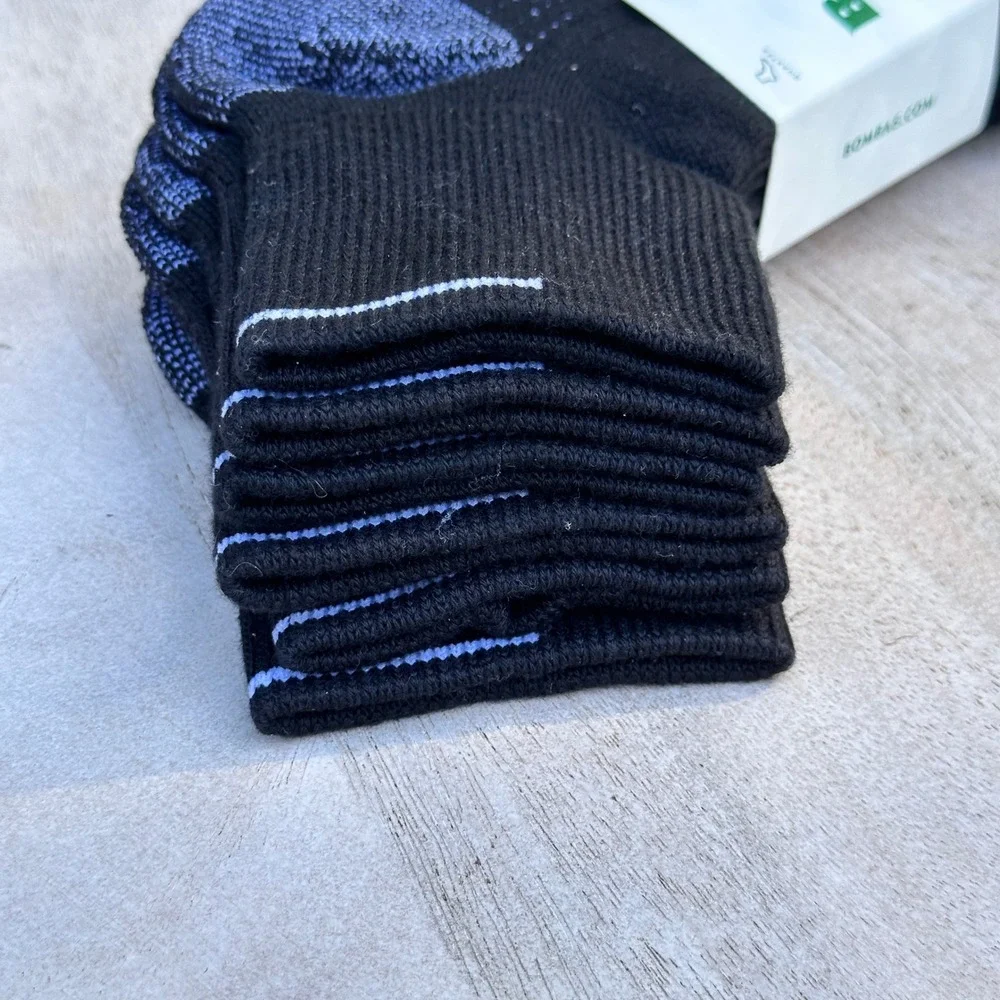 Bombas Performance Golf Hex-Tec Quarter Socks Black XL M 13.5-16 W 13.5-17
